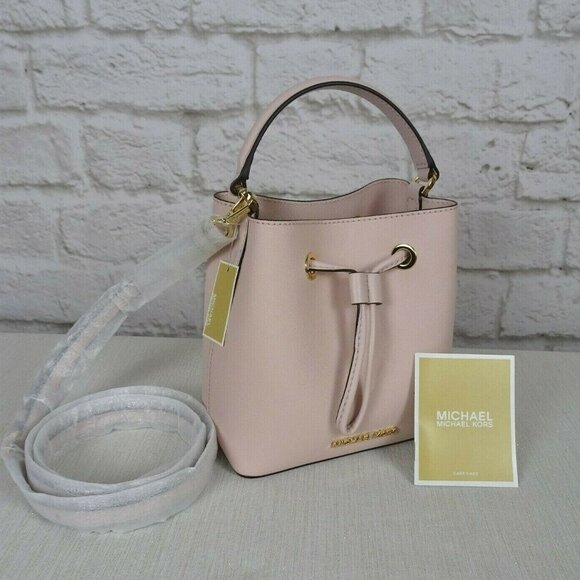 NWT Michael Kors Suri Small Crossbody Bucket Bag Powder Blush Pink Saffiano - Picture 4 of 15